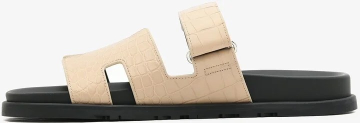 Chypre Sandals in Beton Matte Alligator - Image 2