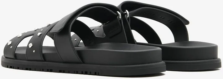 Chypre Sandals in Black Calfskin with Medor Studs - Image 2