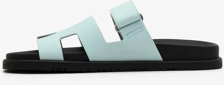 Chypre Sandals in Bleu Brume Epsom Leather - Image 2