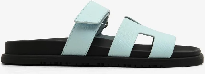 Chypre Sandals in Bleu Brume Epsom Leather