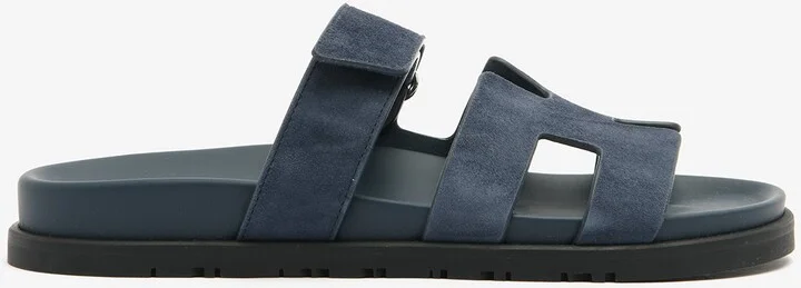 Chypre Sandals in Bleu Celeste Suede Leather