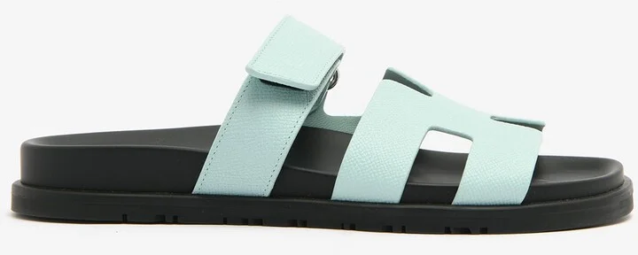 Chypre Sandals in Bleu Cristaux Epsom Leather