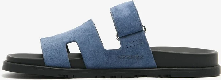 Chypre Sandals in Bleu Turquin Suede Leather - Image 2