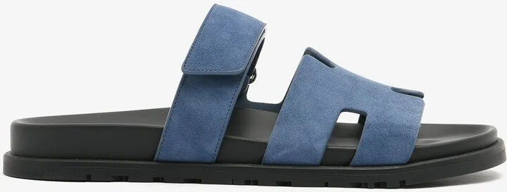 Chypre Sandals in Bleu Turquin Suede Leather