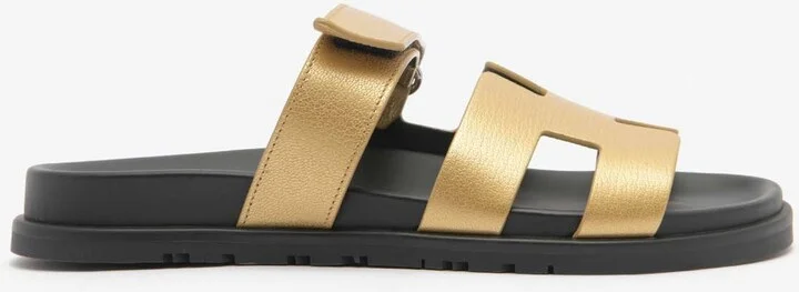 Chypre Sandals in Doré Grained Goatskin