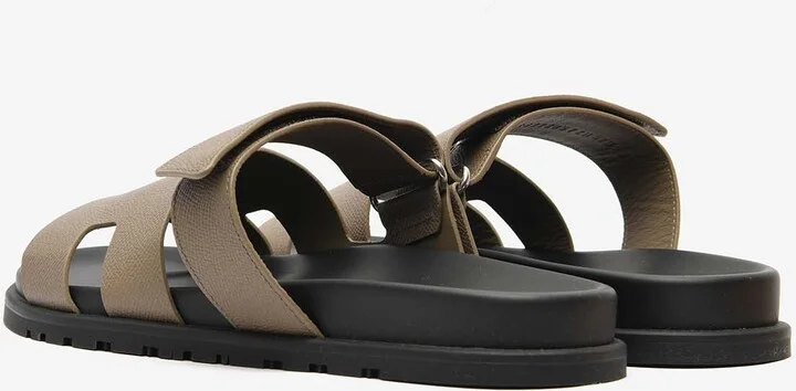 Chypre Sandals in Etoupe Epsom Leather - Image 2