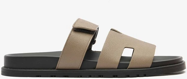 Chypre Sandals in Etoupe Epsom Leather