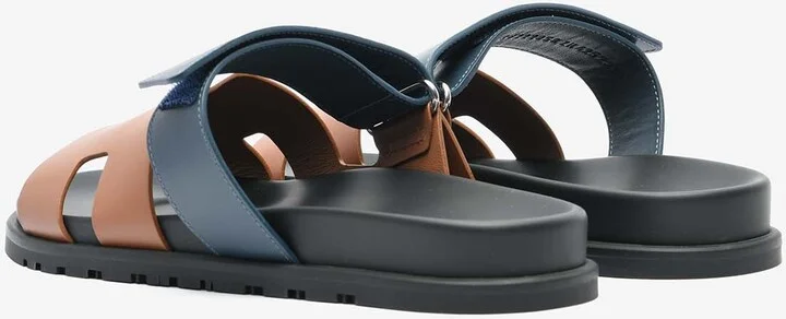 Chypre Sandals in Gold and Bleu Celeste Calfskin - Image 3