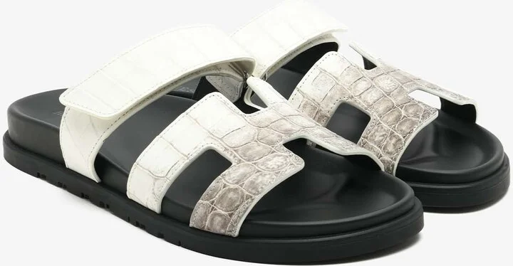 Chypre Sandals in Himalaya Blanc Niloticus Crocodile - Image 2