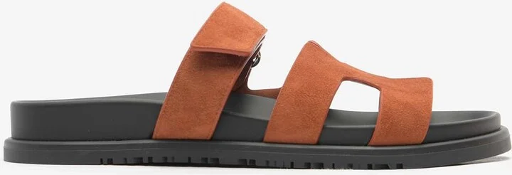 Chypre Sandals in Orange Canyon Suede
