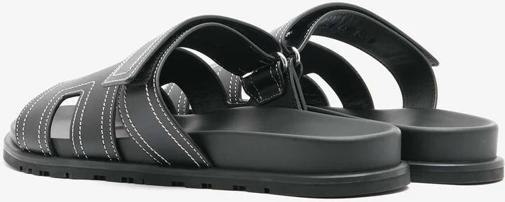Chypre Techno Sandals in Black Calfskin - Image 2