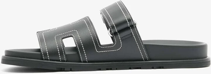 Chypre Techno Sandals in Black Calfskin - Image 3