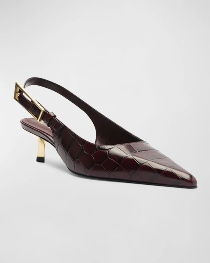 Ciara Croco Slingback Pumps - Image 2