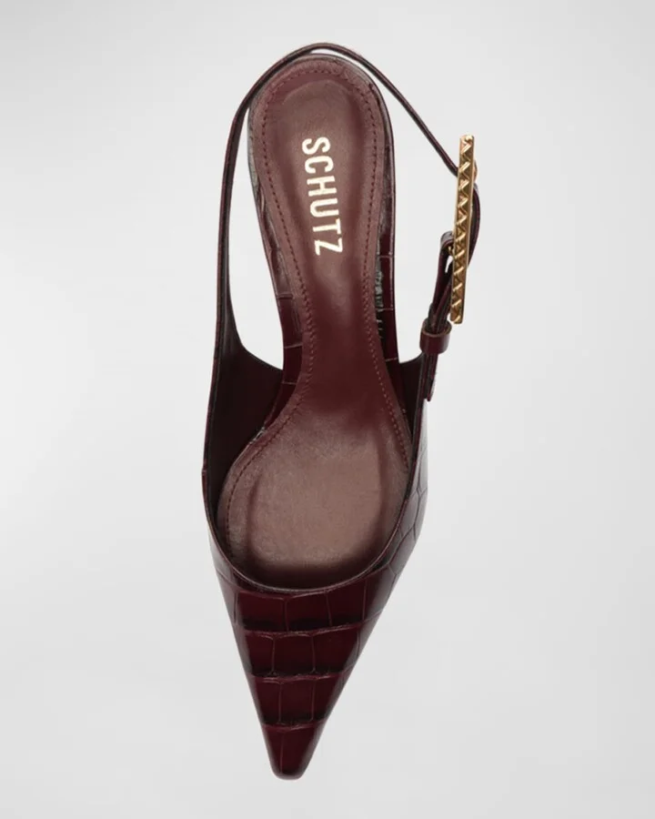 Ciara Croco Slingback Pumps - Image 3