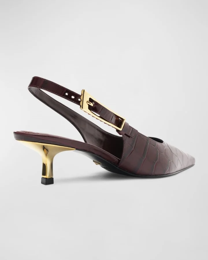 Ciara Croco Slingback Pumps - Image 5