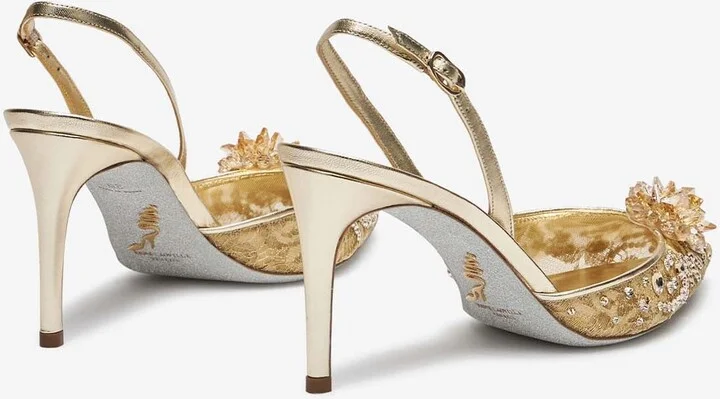 Cinderella 80 Crystal Flower Slingback Pumps - Image 2