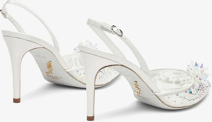 Cinderella 80 Crystal Flower Slingback Pumps - Image 2