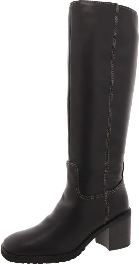 Cindy Womens Zipper Faux Leather Knee-High Boots