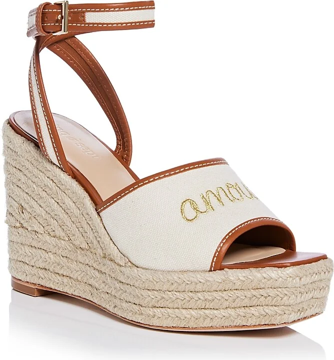 Cinq a Sept Women's Jesse Canvas Espadrille Wedge Sandals
