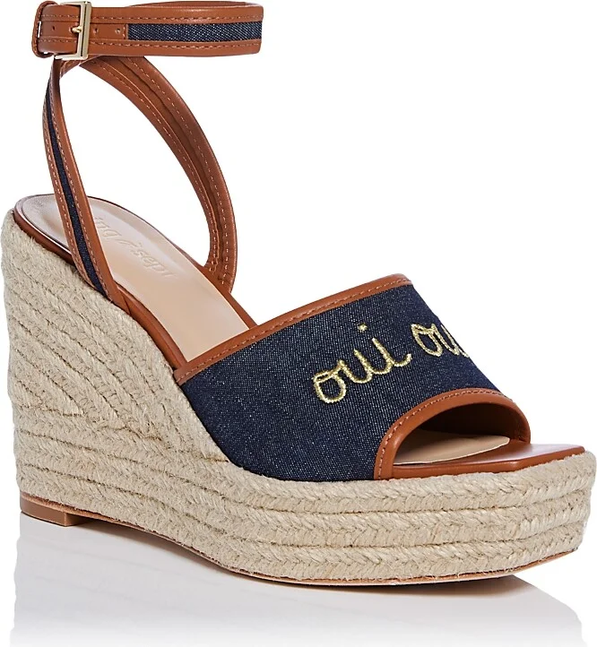Cinq a Sept Women's Jesse Canvas Espadrille Wedge Sandals