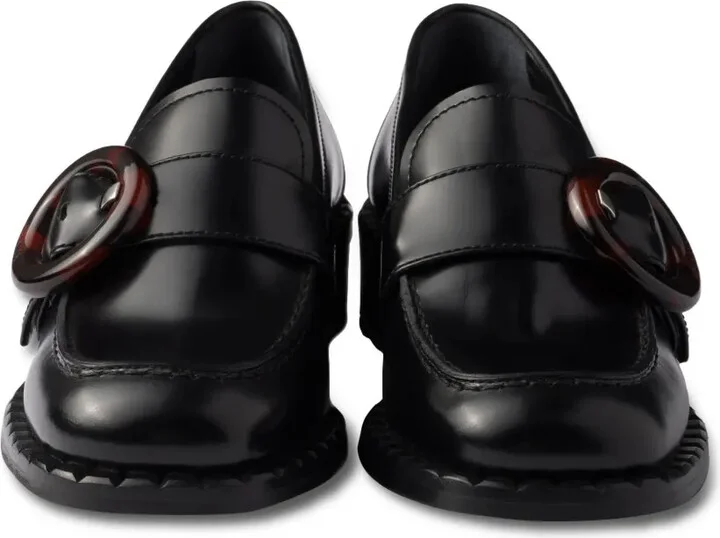 Circular-Buckle Leather Loafers - Image 5