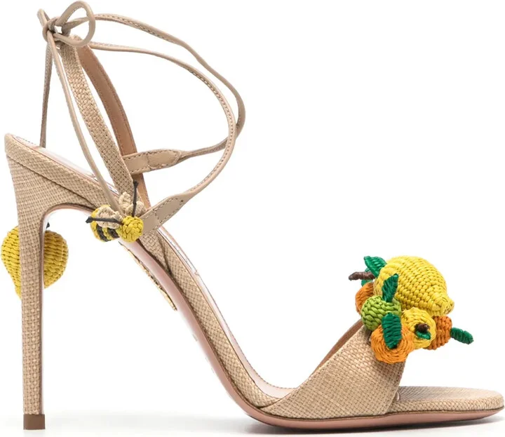 Citrus Punch 105mm raffia sandals