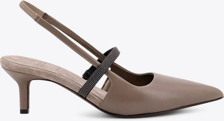 City 55 Monili Embellished Slingback Pumps