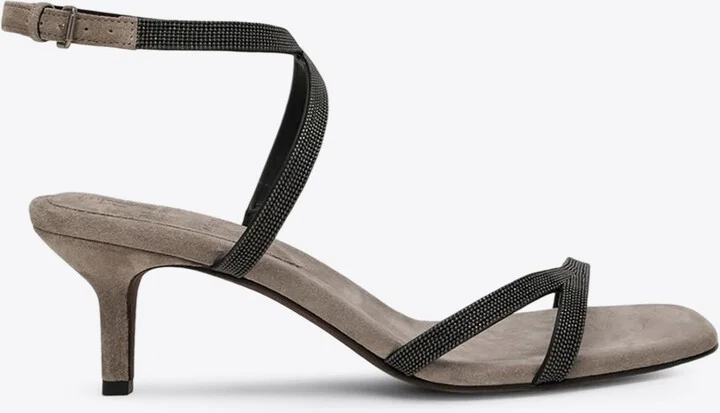 City 55 Monili Embellished Suede Sandals