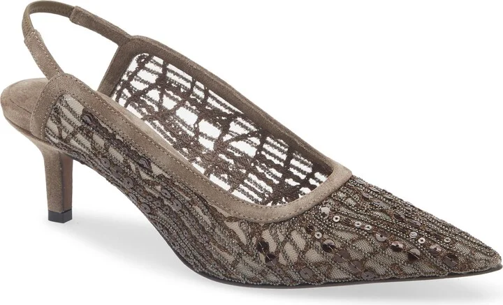 City Abstract Embroidery Slingback Pump