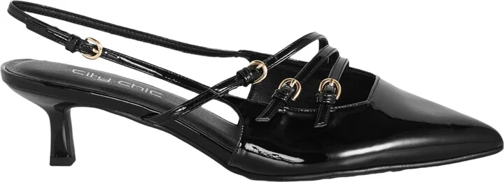 City Chic Women's Heel-Wide Fit Novah Pump