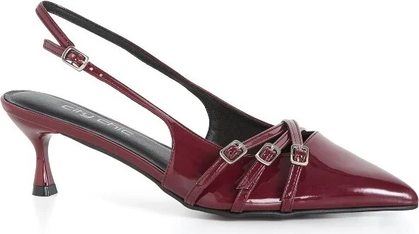 CITY CHIC | Women's Plus Size WIDE FIT Mia Sling Back - burgundy - 13W