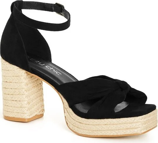 CITY CHIC | Women's Plus Size WIDE FIT Platform Oakley Heel - black - 12W