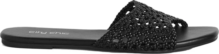 City Chic Women's Slide-Weave Flat Slipper