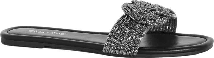 City Chic Women's Sparkle Slide Slipper