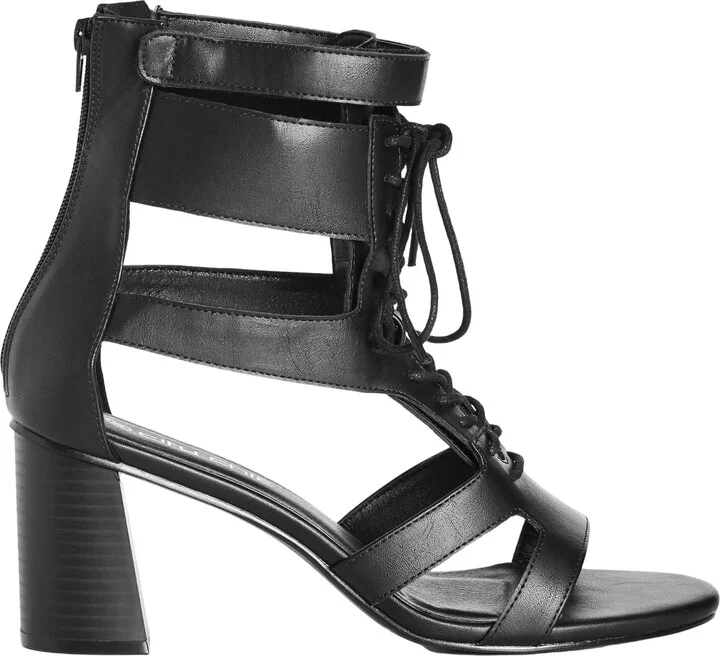 City Chic Women's Wide FIT Attitude Lace Up Block Heel Sandal