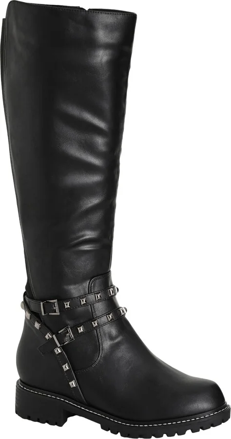 City Chic Women's Wide FIT Biker Knee Boot High