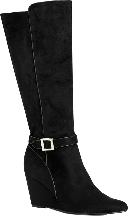 City Chic Women's Wide FIT Clea Knee Wedge Boot High