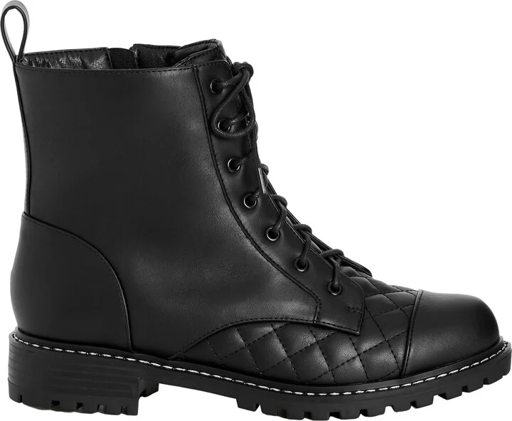 City Chic Women's Wide FIT Lace Up Ankle Boot Fashion