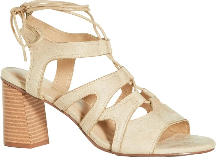 City Chic Women's Wide FIT Strap Lacey Heel Sandal