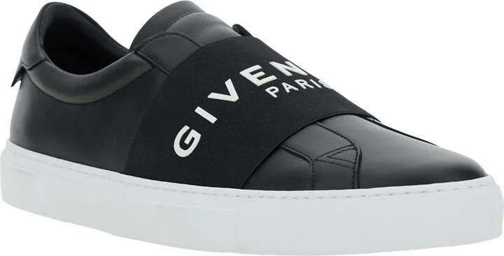 'city Court' Black Sneakers With Elastic Band And Logo Lettering On The Front In Leather Man - Image 2
