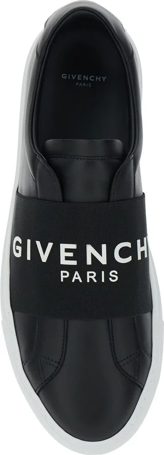 'city Court' Black Sneakers With Elastic Band And Logo Lettering On The Front In Leather Man - Image 4