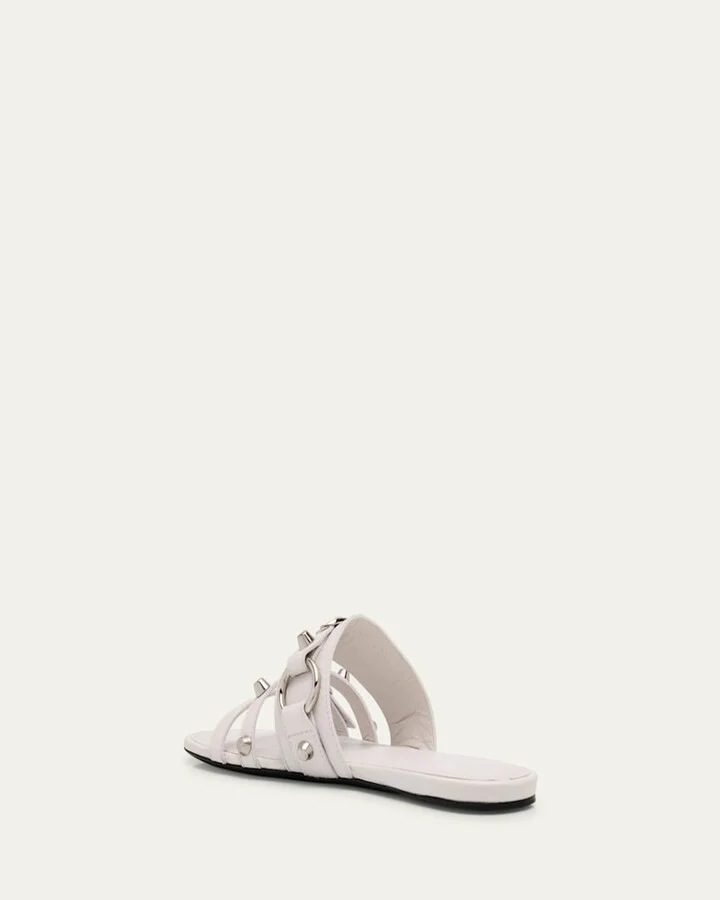 City Leather Triple-Band Slide Sandals - Image 5
