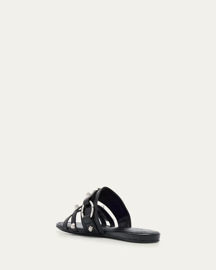 City Leather Triple-Band Slide Sandals - Image 6