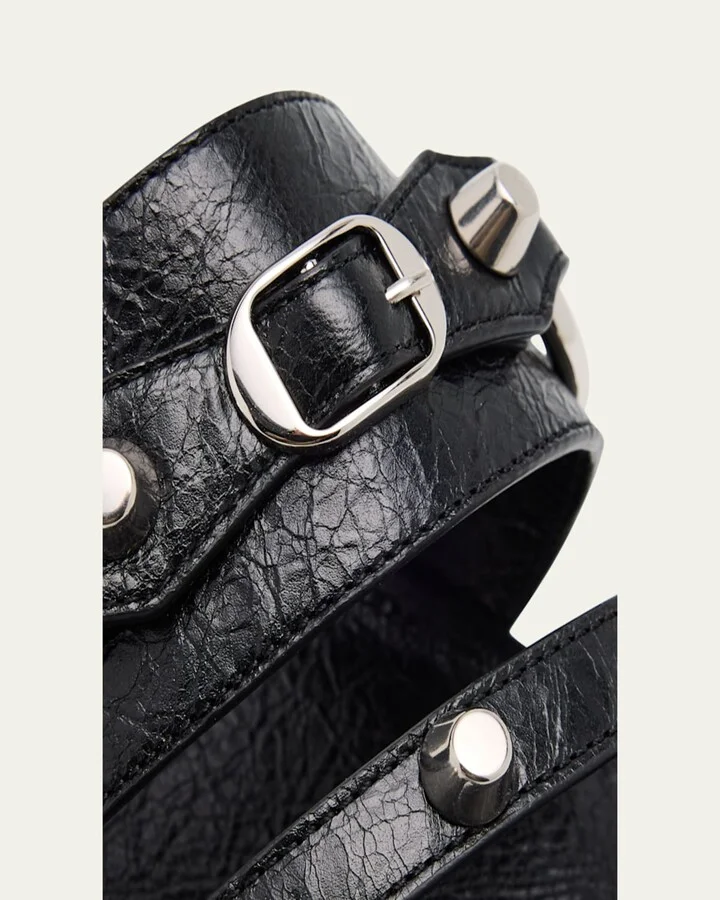 City Leather Triple-Band Slide Sandals - Image 7