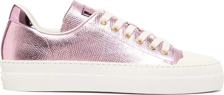 City metallic-finish sneakers