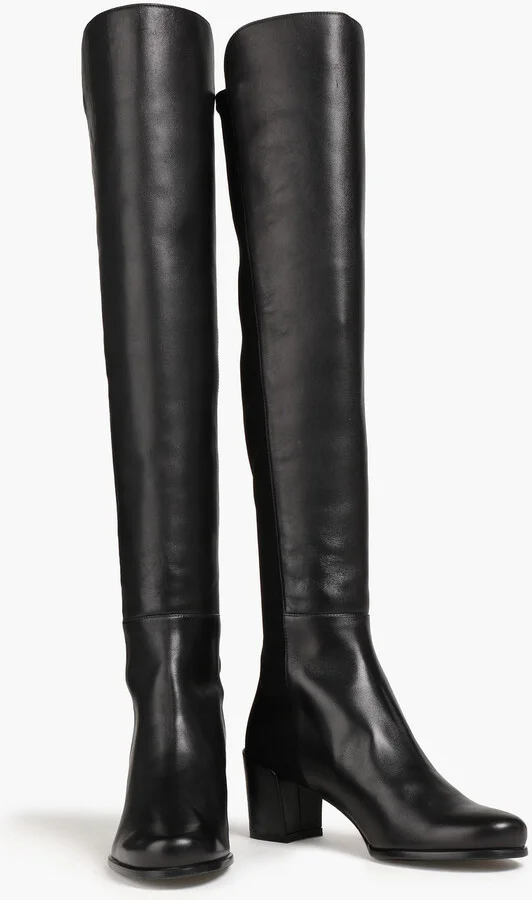 City microstretch and leather over-the-knee boots - Image 2