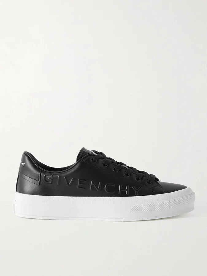 City Sport Logo-Embossed Leather Sneakers