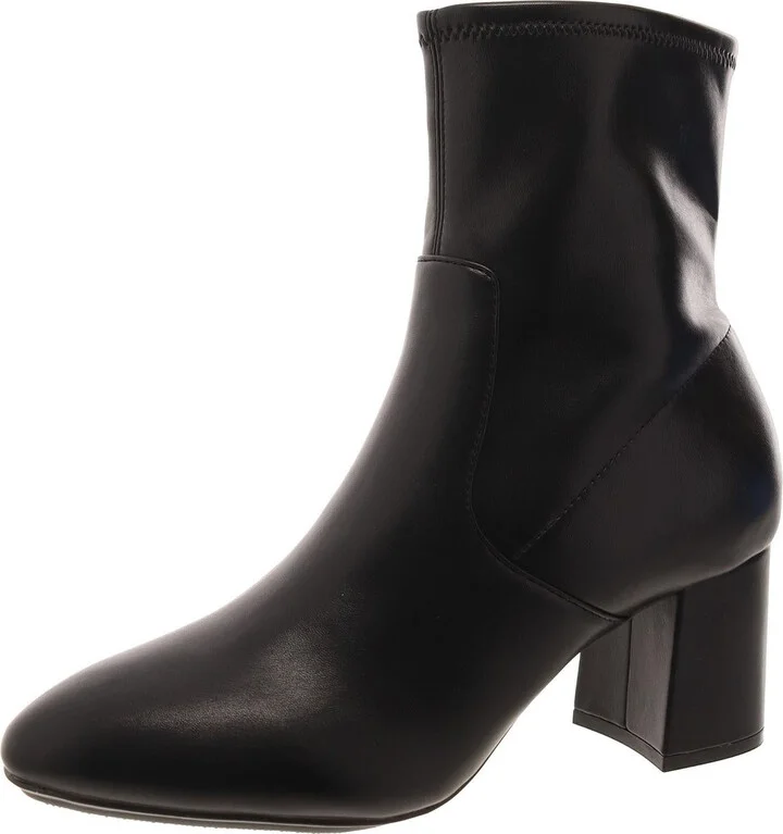 City Womens Faux Leather Zipper Ankle Boots