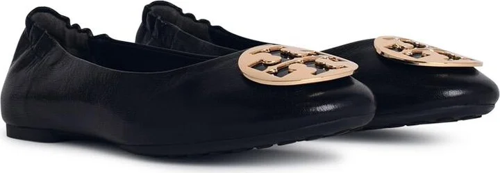 'claire' Black Shiny Leather Ballet Flats - Image 2