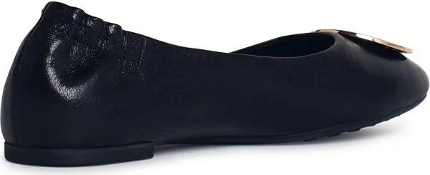 'claire' Black Shiny Leather Ballet Flats - Image 3